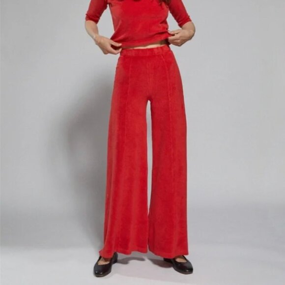 Suzie Kondi Red High-Waisted Wide-Leg Pants - Picture 1 of 4